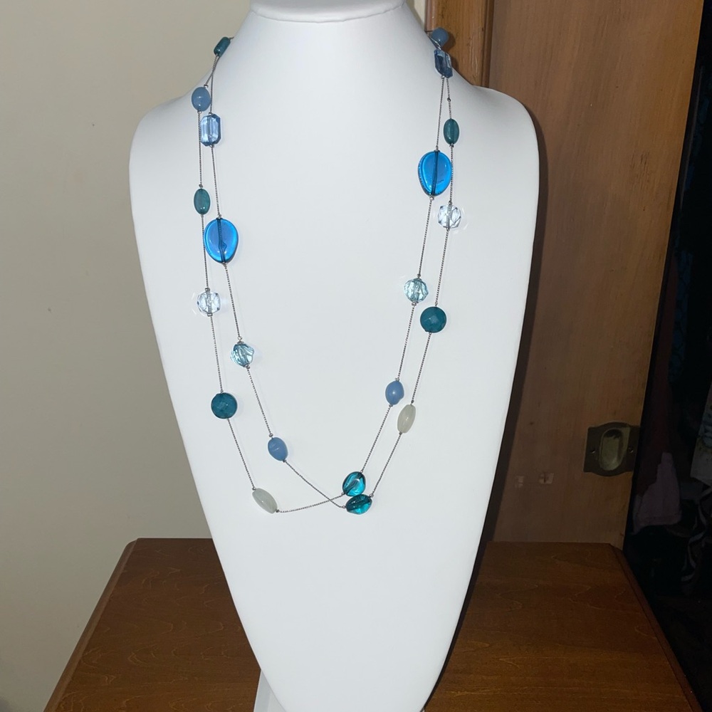 Elegant Blue and Silver Necklace